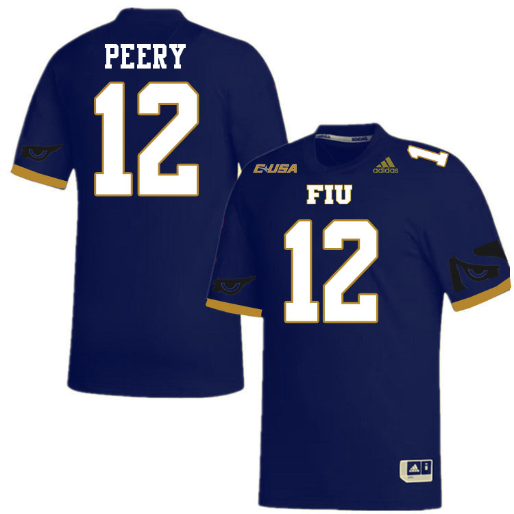 #12 Chayden Peery FIU Jersey,Florida International University Panthers Football Jersey-Navy